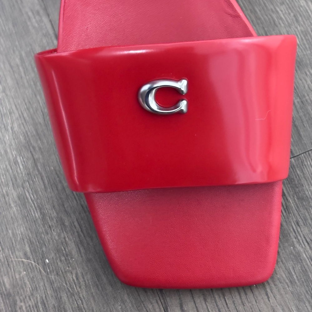 NWT & Box Coach W’s Sz 9 Sculpted C Flat Slip-On Sandals in Sport Red - Picture 10 of 15